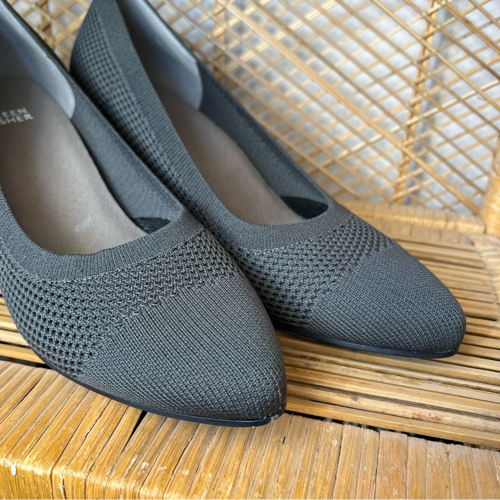 Eileen Fisher Kiss Stretch Knit Pump Heels Gray Size 9 - Picture 6 of 7